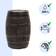 BOTAQUA Regenwassertonne, 250 l, braun