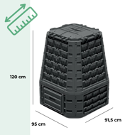 Komposter EVOGREEN VARIO, 750 l, schwarz
