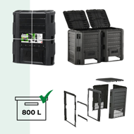 Gartenkomposter - Compogreen 800 l, schwarz