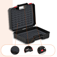 Werkzeugkoffer mit Schaumstoffeinlage HEAVY, 38x34x14 cm, schwarz