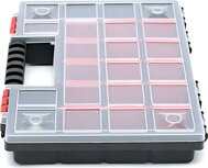 Plastik-Organizer NORS, 10 Stück, 22 Fächer, 34x25x5 cm, schwarz/transparent