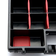 Plastik-Organizer NORS, 10 Stück, 22 Fächer, 34x25x5 cm, schwarz/transparent