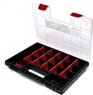 Plastik-Organizer NORS, 10 Stück, 22 Fächer, 34x25x5 cm, schwarz/transparent