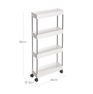 Rollregal SLIM, 4 Ebenen, weiß