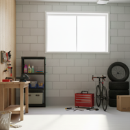 Werkstattregal STACKARO SOLID SMALL, 58x28x131,5cm, schwarz