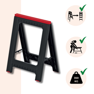 Ständer, Arbeitsbock TITAN, 2er-Set, 58x5x79 cm, schwarz/rot
