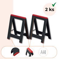 Ständer, Arbeitsbock TITAN, 2er-Set, 58x5x79 cm, schwarz/rot