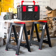 Ständer, Arbeitsbock TITAN, 2er-Set, 58x5x79 cm, schwarz/rot