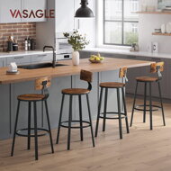 Barhocker LUND mit Rückenlehne, 2 Stück, braun/schwarz
