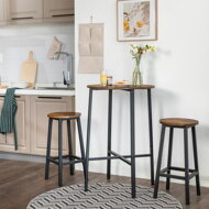 Barhocker LUND, 2 Stück, braun/schwarz