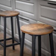 Barhocker LUND, 2 Stück, braun/schwarz