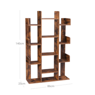 Bücherregal ODIN im Industrie-Stil, 86x25x140 cm, braun