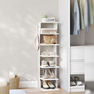 Schuhregal CINDY, 6 Ebenen, 30x26,4x110,4cm, weiß