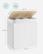 Bambus-Wäschekorb GITA, 150 l, weiß