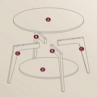 Couchtisch NORDIC, 80×45cm, braun