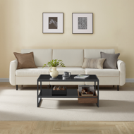 Couchtisch DALLAS im industriellen Stil, Schwarz/Braun