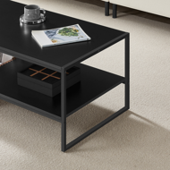 Couchtisch DALLAS im industriellen Stil, Schwarz/Braun