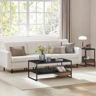 Couchtisch DALLAS im industriellen Stil, Schwarz/Braun