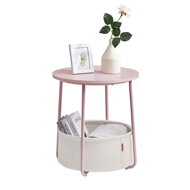Runder Tisch mit Aufbewahrungskorb COLETTE, rosa/beige