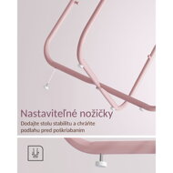Runder Tisch mit Aufbewahrungskorb COLETTE, rosa/beige
