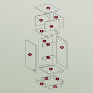 Nachttisch ROBIN, 30x25x65cm, weiß