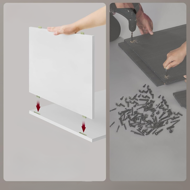 Nachttisch LUCIANO mit Ladefunktion, 35x45x58,3 cm, weiß