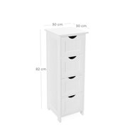 Badezimmerschrank mit 4 Schubladen PAULA, weiß
