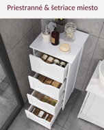 Badezimmerschrank mit 4 Schubladen PAULA, weiß