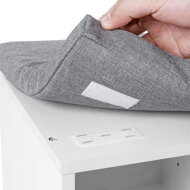 Schuhschrank mit gepolsterter Sitzbank GABI, 10 Fächer, weiß/grau