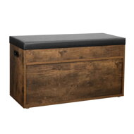 Schuhschrank mit Bank und Stauraum LUJZA, dunkelbraun/schwarz