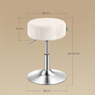 Höhenverstellbarer Stuhl AURA für den Schminktisch, Ø35cm, creme