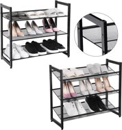 Stapelbares Schuhregal IDA, 3 Regalböden, schwarz