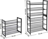 Stapelbares Schuhregal IDA, 3 Regalböden, schwarz