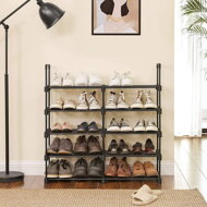 Stapelbares Schuhregal TUBE, 10 Regalböden, schwarz