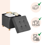 Sitzbank mit Stauraum und Beinen OTO, 38x38x40 cm, anthrazit