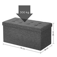 Sitzhocker mit Stauraum OTO, 76x38x38 cm, anthrazit