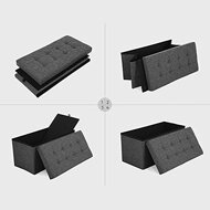 Sitzhocker mit Stauraum OTO, 76x38x38 cm, anthrazit