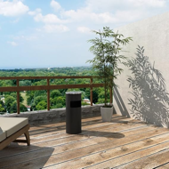 Standascher mit Mülleimer SMOKE, 60,5x24,5 cm, schwarz