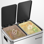 Abfalltrennbehälter SORT 30l (2×15l), silber/schwarz