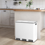 Mülltrennsystem SORT 54 l (3x18 l) + Müllbeutel, weiß
