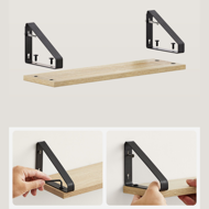 Wandregale ABBY, 3 Stück, 30/35/40x12 cm, schwarz/hellbraun