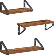 Wandregale ABBY, 3 Stück, schwarz/braun
