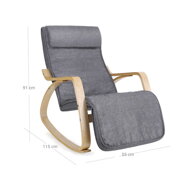 Schaukelstuhl, Liege SWING, Belastbarkeit 150 kg, grau