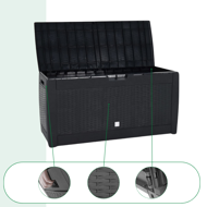 Aufbewahrungsbox RATO, 310L, 119x48x60cm, anthrazit