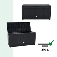 Aufbewahrungsbox RATO, 310L, 119x48x60cm, anthrazit