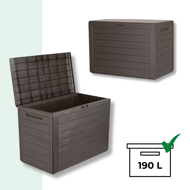 Aufbewahrungsbox WOODEBOX, 190l, 78x44x55cm, dunkelbraun