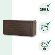 Aufbewahrungsbox WOODEBOX, 280 l, 120x46x57 cm, dunkelbraun