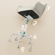 Bürostuhl SABINA, max. 110 kg, weiß/beige