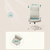 Bürostuhl DINA, max. 120 kg, beige/weiß