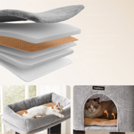 Katzenbaum ONYX, 50x50x160cm, grau/schwarz